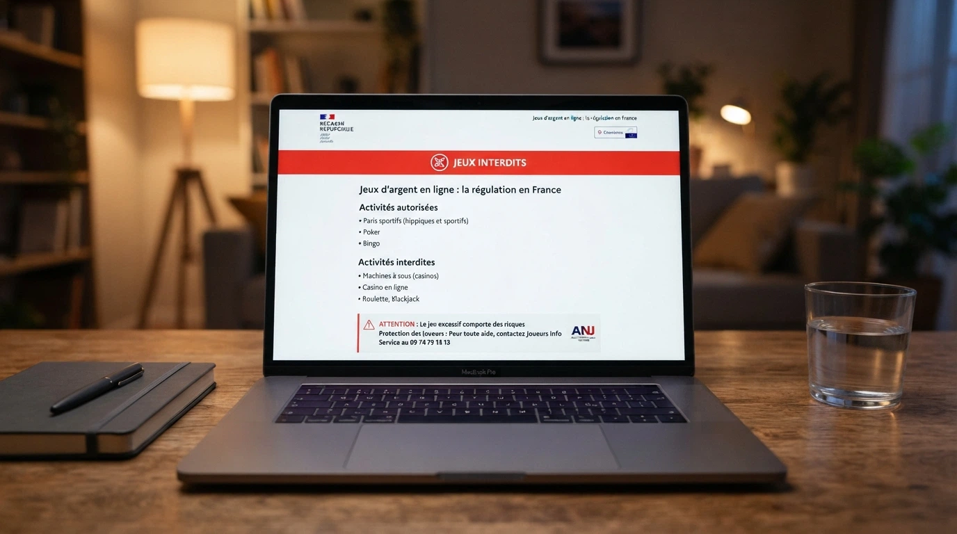 Une capture du site de l'ANJ affichant la page de lutte contre l'offre illégale, avec le logo officiel de l'Autorité nationale des jeux visible