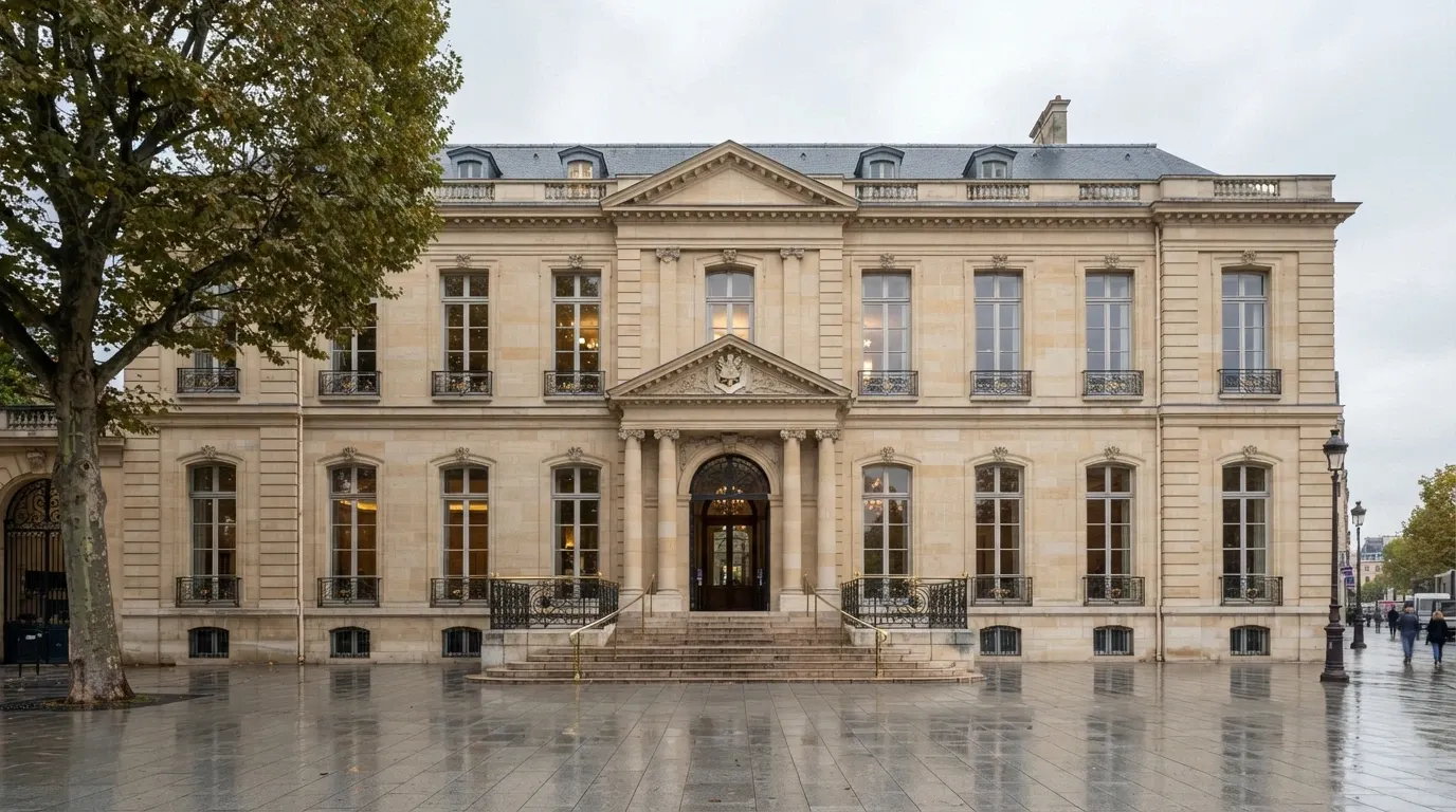 Façade du siège de l'Autorité Nationale des Jeux à Paris, avec le logo ANJ visible