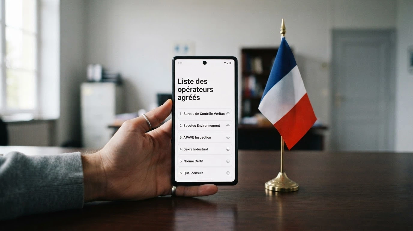 Document officiel de l'Autorité nationale des jeux posé sur un bureau, avec le drapeau français en arrière-plan