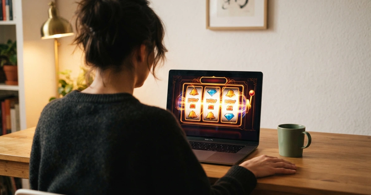 Un joueur consultant une plateforme de casino en ligne sur son écran, l'air attentif.