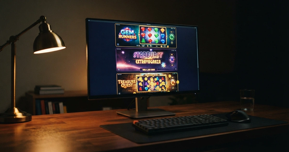 Interface d'un casino en ligne affichant une sélection de machines à sous NetEnt sur un écran d'ordinateur