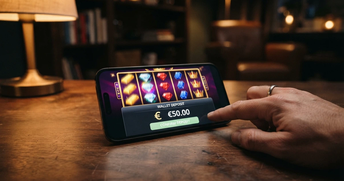 Interface d'un casino en ligne affichant l'option de dépôt en Solana (SOL) avec le logo de la cryptomonnaie et un wallet Phantom connecté