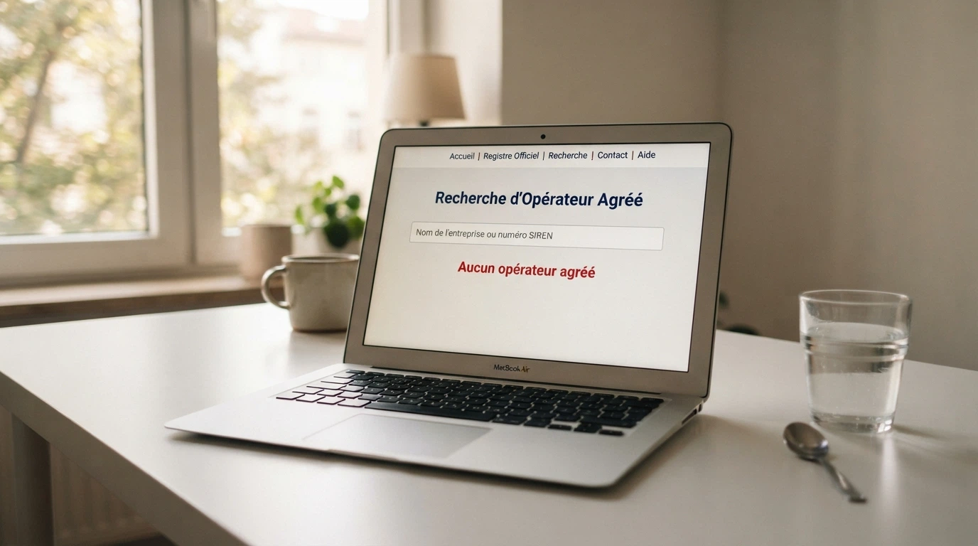 Interface du registre des opérateurs agréés de l'ANJ montrant l'absence de licence casino en ligne pour les opérateurs privés en France.