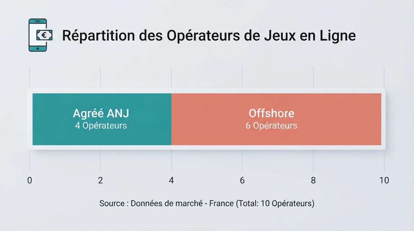 Une interface de comparaison affichant des fiches opérateurs avec les logos Google Pay et les statuts réglementaires