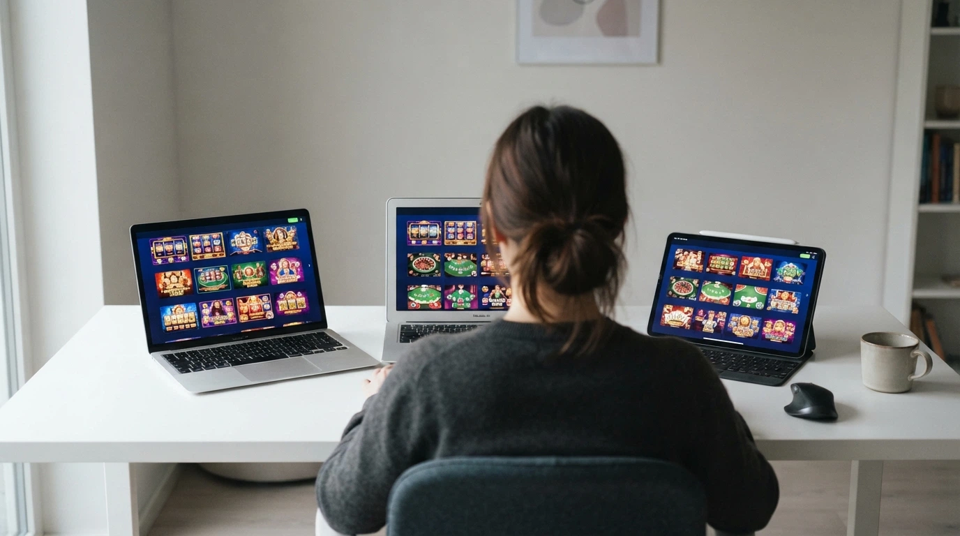 Une sélection d'écrans d'accueil de casinos en ligne affichant le logo Klarna