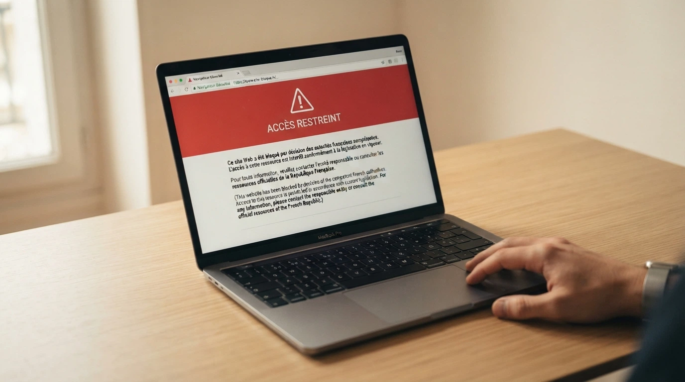 Document officiel de l'ANJ listant les sites de jeux bloqués en France