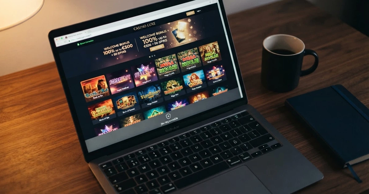 Interface d'un casino en ligne affichant un cadenas de sécurité, une licence visible en pied de page et un logo jeu responsable