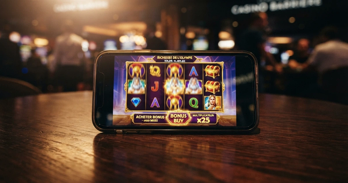 Une interface de machine à sous en ligne affichant le bouton d'achat bonus avec son prix en multiple de la mise.