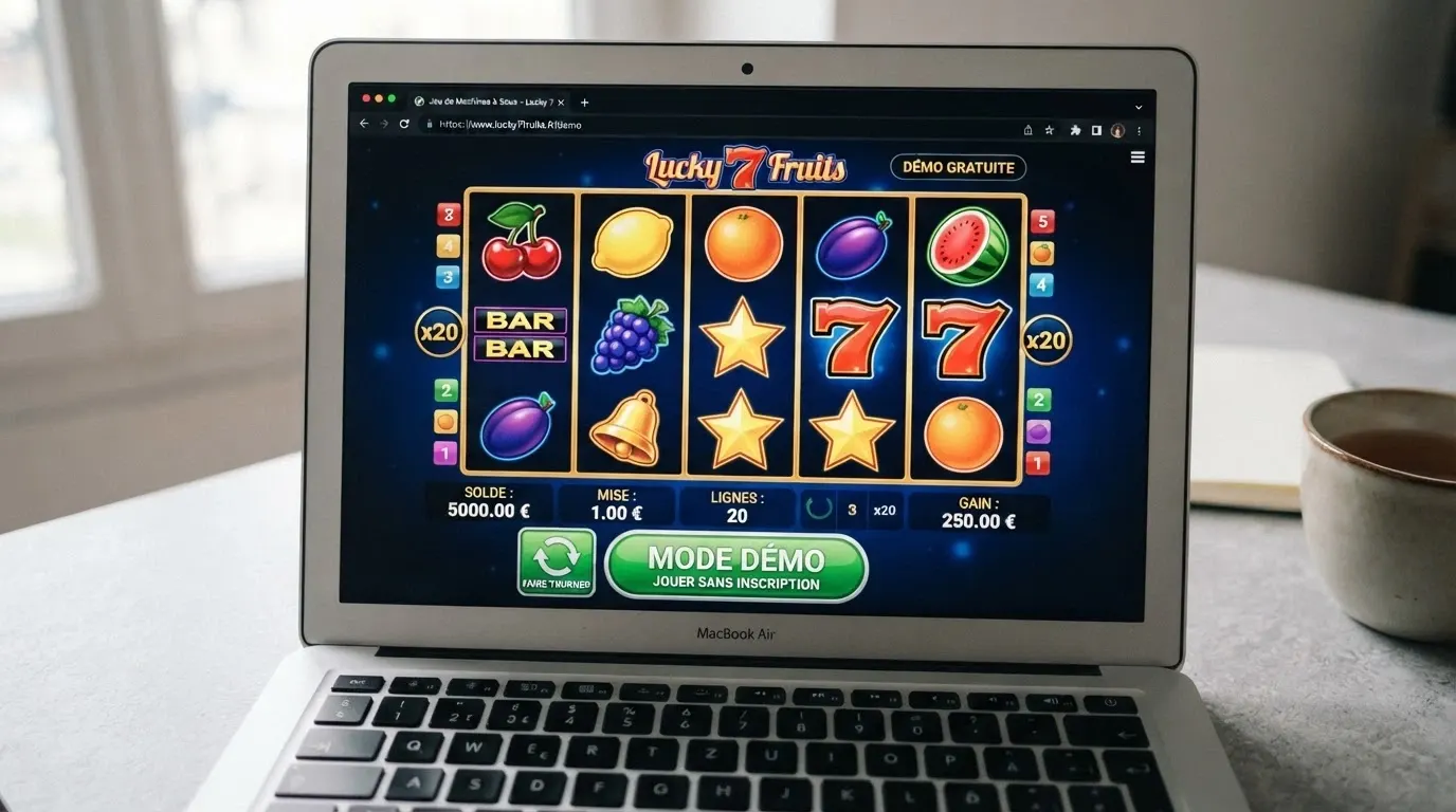 Bouton « Jouer gratuitement » ou « Mode démo » sur une machine à sous Merkur dans un navigateur web, sans champ d'inscription visible