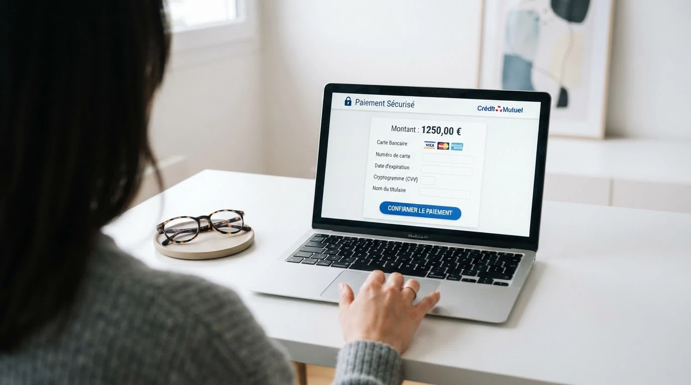 Schéma du déroulement d'un dépôt par carte bancaire sur un casino en ligne : saisie du montant, authentification 3-D Secure, confirmation instantanée