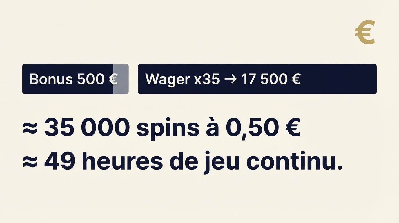 Tableau des conditions de mise d'un bonus de bienvenue sur un casino crypto